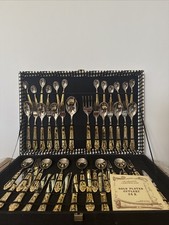 Servizio Posate Inox Placcate In Oro