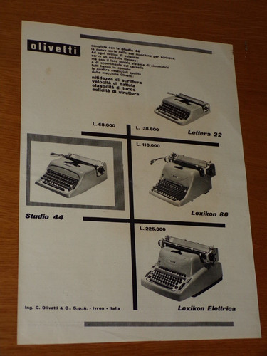 Olivetti lettera anni - olivetti, 22=anni
