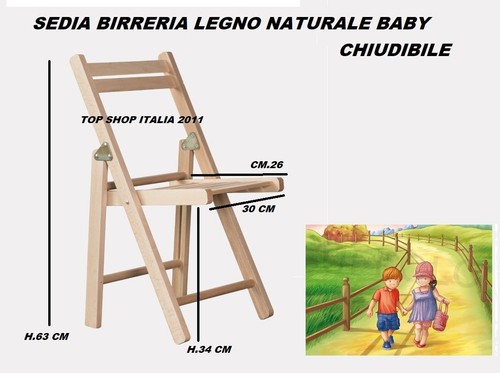 Sedia legno baby - sedia, chiudibile