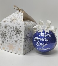 Pallina Natale blu con Perline