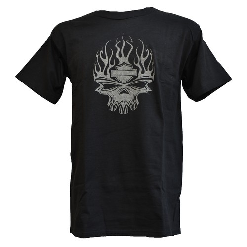 Shirt skull silver - hd, harley