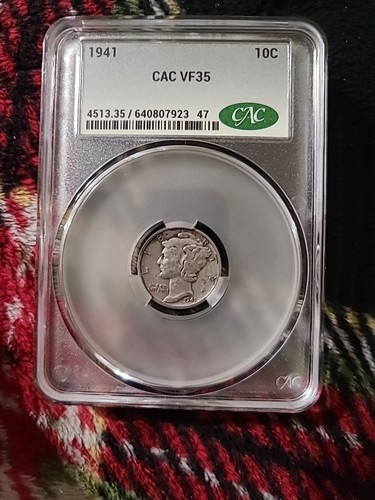 1941 10c cac vf35 mercury - cac,
