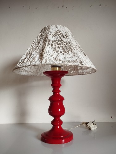 Lampada legno rosso - lampada, alto