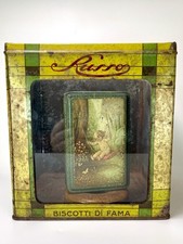 Scatola latta con vetro RUSSO Biscotti di fama Cicciano - La Lattografica Napoli