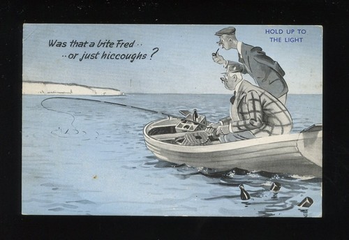 Fishing comic rowing boat - fishing,