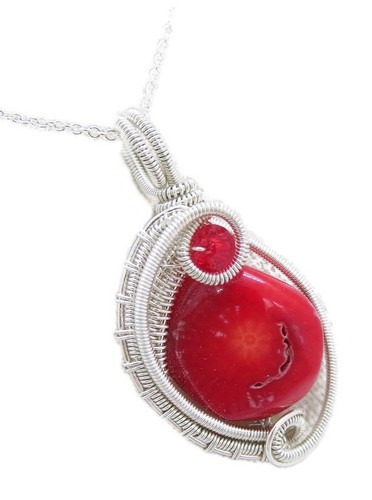 Ciondolo corallo rosso fatto - , a