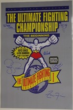 Poster Ken Shamrock Royce Gracie Patrick Smith Art Jimmerson firmato 24x36 UFC 1