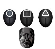 KIT 4MASCHERE GIOCO CERCHIO TRIANGOLO QUADRATO CARNEVALE PERSONAGGI