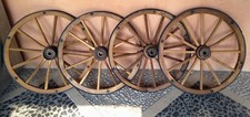 Ruote carro antiche legno - 4,