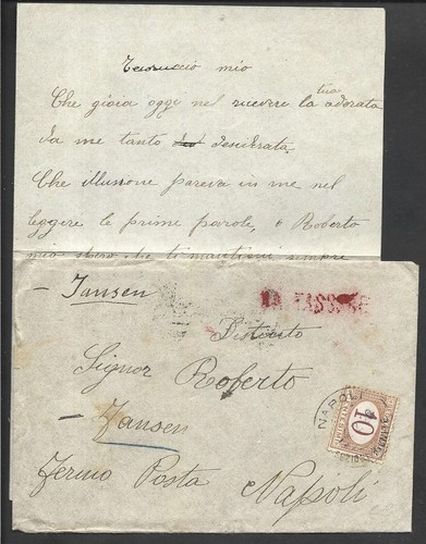 1920 annullo rosso - rosso, da
