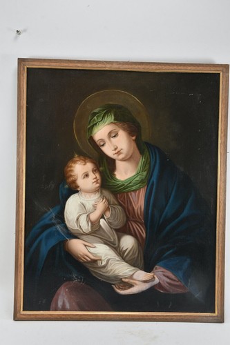 Antico dipinto madonna col - dipinto,