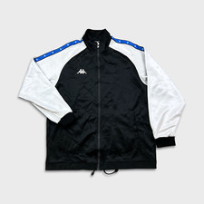 Giacca vintage Kappa Track uomo grande nera per lo spirito entro anni 90 full zip
