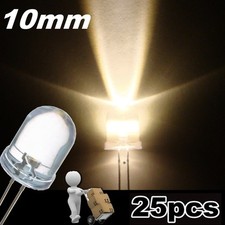 512/10# LED 10mm blanc chaud  20000mcd  -  10pcs - warm white LED 