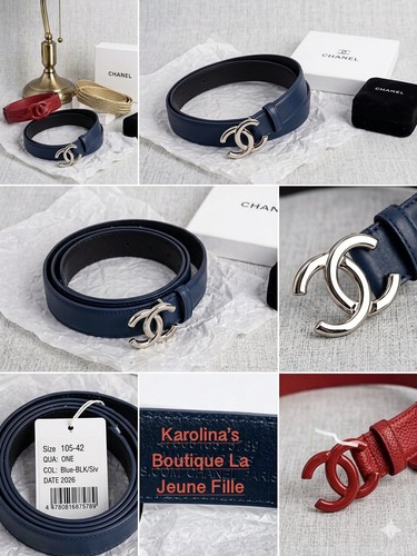 Chanel cintura pelle blu - cintura,