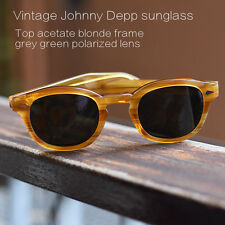 Occhiali da sole Johnny Depp G15 polarizzati biondi in acetato massiccio occhiali verdi