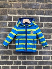 Pile/giacca/felpa con cappuccio Liegelind bambino verde e blu con cappuccio zip intera 9-12 mesi