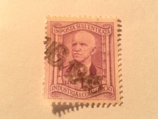 Regno Italia 1940 Imposta sull'entrata industria e commercio Lire 1 usata MB90