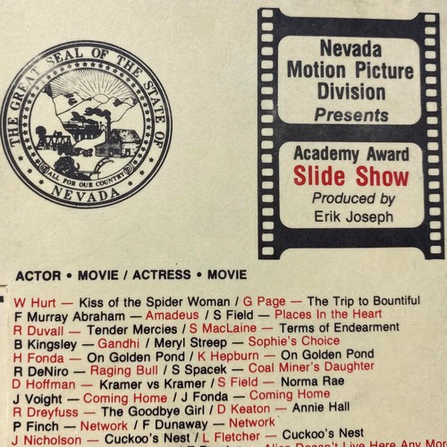 1987 nevada film - film, oscar