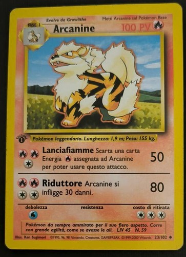 Pokémon card arcanine 102 - card, 23/102