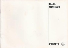 OPEL Radio CDR 500 Manuale Uso