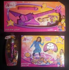 LOTTO di 3 Winx Club Rock Star chitarra/rock star microfono/groove e tappetino da ballo luminoso