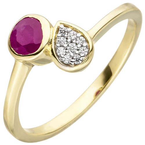 Anello donna con rubino - rubino, rosso