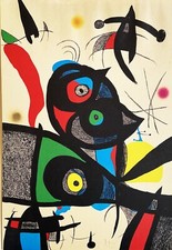 Joan Mirò Litografia originale Poligrafa Barcelona 1973 pubblicata firmata op