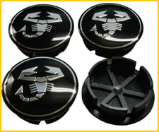 4 Tappi Coprimozzo per ABARTH FIAT 500 595 695 SS PUNTO 124 Cerchi in Lega 50mm