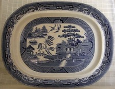 Rarissimo vassoio 24" STAFFORDSHIRE "salice" firmato John Meir & S. -dd. 1855 ca.