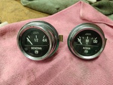 Coppia Strumenti Acqua Benzina Cruscotto Alfa Romeo GT Giulia Duetto 105
