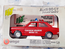 BURAGO 1/24 AUDI 80 GT FEUERWEHR POMPIERI BBURAGO BURAGO HAT 0149 IN BOX