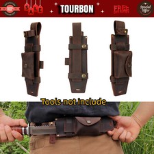 TOURBON Leather Fixed Blade Knife Sheath for Belt Scout Straight Knives Holster