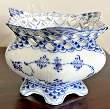 Royal Copenhagen blu scanalato pieno pizzo aperto zuccheriera 1113 porcel di prima qualità