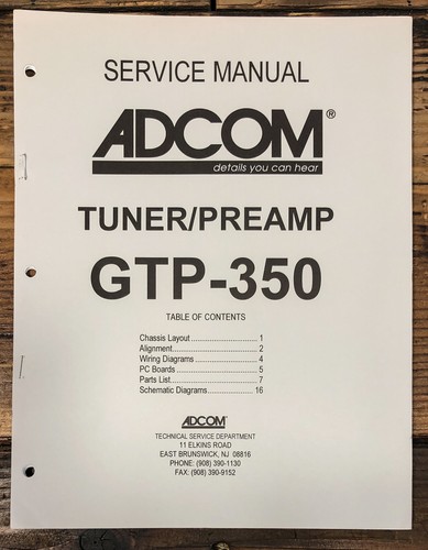 Adcom gtp 350 - adcom, gtp-350