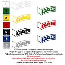 Gas Sticker Sponsor Motocycle Adesivi Vinile Fustellato Helmet 4 Pz. cm. 9-12