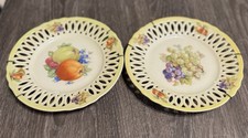 Vintage Cico Barvaria Decorative Fruit Designed Plates Set of 2 Made In Germany