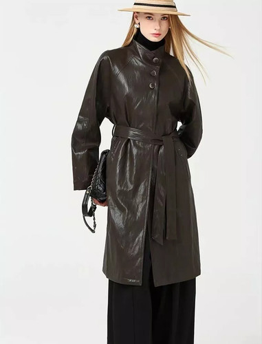 Cappotto ecopelle marrone - cappotto,