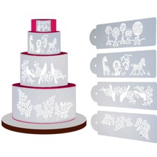 4 Stencil animali uva palline