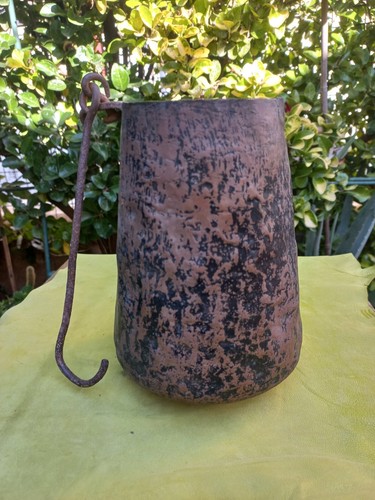 Antico paiolo rame ferro - antico, e