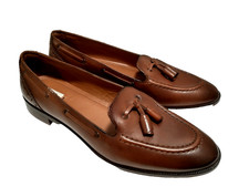 Mocassino nuovo senza scatola Massimo Dutti 1428 marrone vera pelle nappa punta alare Portogallo 39