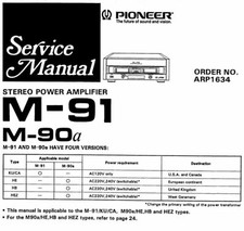 PIONEER M-90a, M-91 Schematic