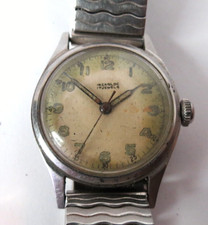 OROLOGIO DA POLSO MILITARE VINTAGE SVIZZERO UOMO STARINA INCABLOC 17'J CARICA MANUALE FUNZIONANTE #