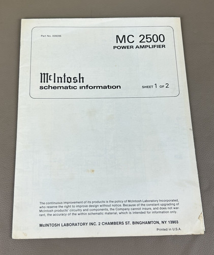 Mcintosh 2500 informazioni - mcintosh, mc