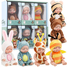 6 Pezzi Reborn Doll Kit Giocattolo Simulazione Principesse Bambole Giocattolo Mini Carino Bambino che Dorme con