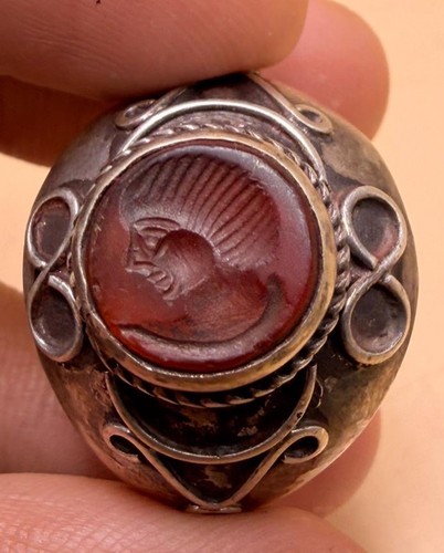 Anello romano argento corniola - anello,