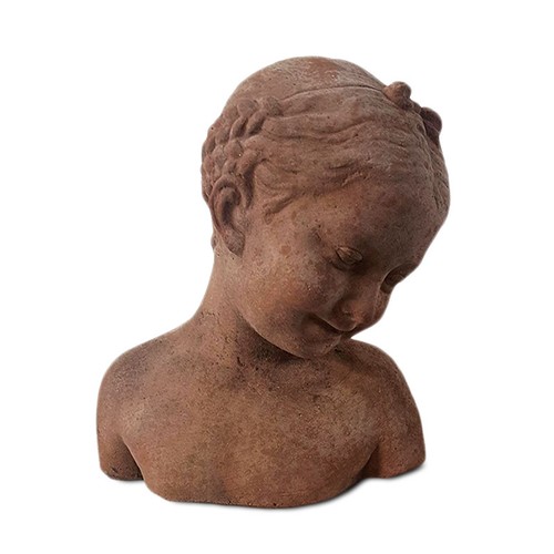 Busto bambina terracotta - di,