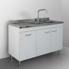. - Mobile Cucina Sottolavello a 3 Ante Cm 120X50 Colore Bianco Completo Di Lave