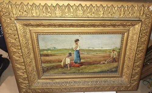 Dipinto olio tavola - olio, su