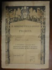 diploma attestato della medaglia vittoria 1915 1918 bronzo nemico