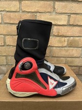 Stivali Dainese Axial D1 In 8uk Argento Rosso Personalizzati Colourway Corsa Strada Pelle